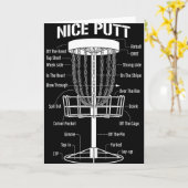 Disc Golf Basket Nice Putt Funny Putting Jargon Di カード (黄色い花)
