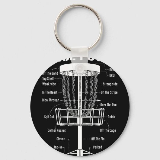 Disc Golf Basket Nice Putt Funny Putting Jargon Di キーホルダー (正面)