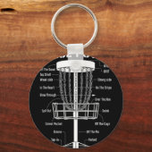 Disc Golf Basket Nice Putt Funny Putting Jargon Di キーホルダー (正面)