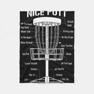 Disc Golf Basket Nice Putt Funny Putting Jargon Di フリースブランケット