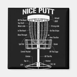 Disc Golf Basket Nice Putt Funny Putting Jargon Di マグネット