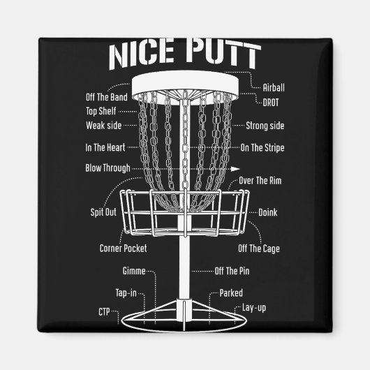 Disc Golf Basket Nice Putt Funny Putting Jargon Di マグネット (正面)