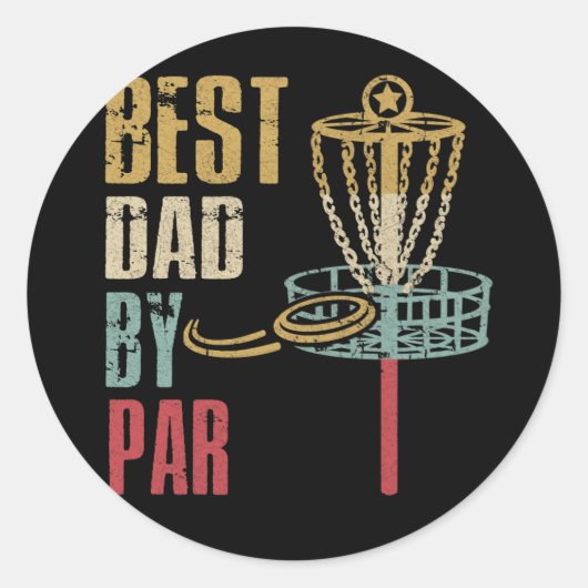 Disc Golf Dad Best Dad By Par ラウンドシール (正面)