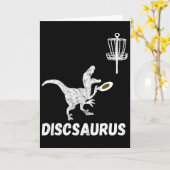 Disc Golf Dinosaur Frolfing T-rex Dino Funny Disc  カード (黄色い花)