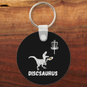 Disc Golf Dinosaur Frolfing T-rex Dino Funny Disc  キーホルダー (正面)
