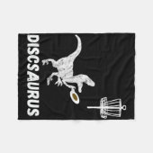 Disc Golf Dinosaur Frolfing T-rex Dino Funny Disc  フリースブランケット (正面(横))