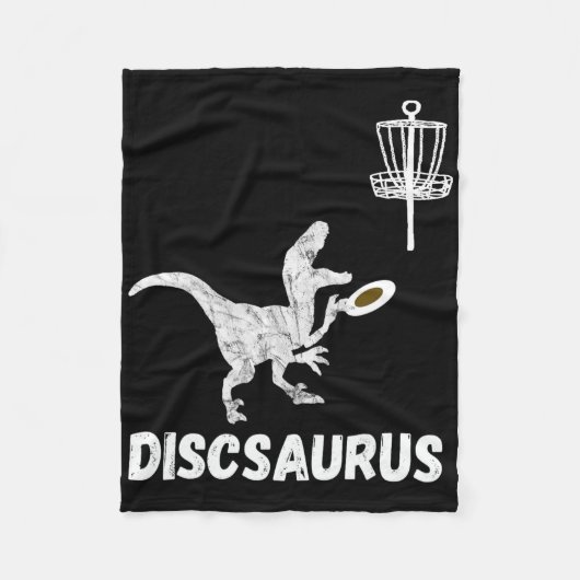 Disc Golf Dinosaur Frolfing T-rex Dino Funny Disc  フリースブランケット (正面)