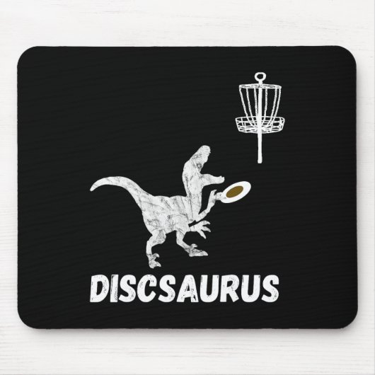 Disc Golf Dinosaur Frolfing T-rex Dino Funny Disc  マウスパッド (正面)