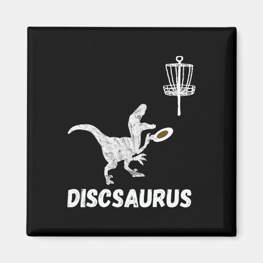 Disc Golf Dinosaur Frolfing T-rex Dino Funny Disc  マグネット (正面)