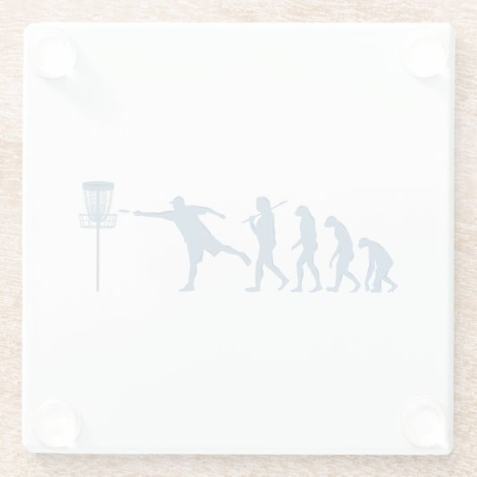 Disc Golf Evolution - Fun Gift for Disc Golfer ガラスコースター (裏面)
