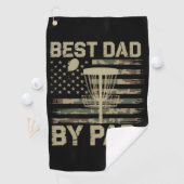 Disc Golf Frisbee Best Dad Par Camo US flag Golfer ゴルフタオル (インサイチュ)