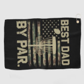 Disc Golf Frisbee Best Dad Par Camo US flag Golfer ゴルフタオル (横)