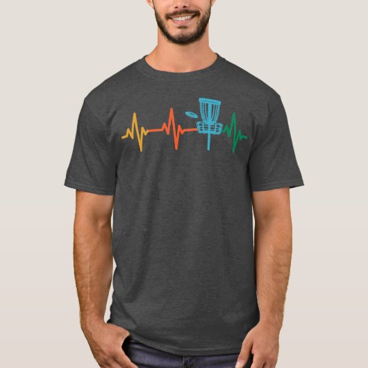Disc Golf Heartbeat EKG Heart Rate Disk Golf Tシャツ (正面)