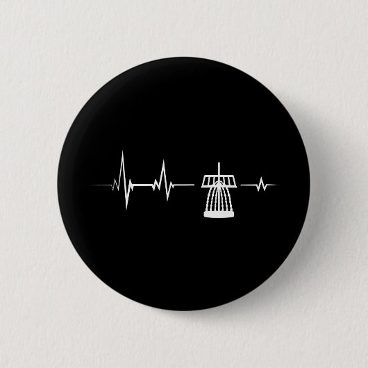 Disc Golf Heartbeat Frisbee Frolf Golf Sket Gift  缶バッジ (正面)