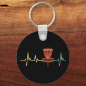 Disc Golf Heartbeat Love Frisbee Frolf Sports Wome キーホルダー (正面)