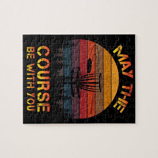 Disc Golf May The Course Be With You Frolf ジグソーパズル (横)