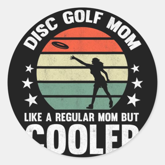 Disc Golf Mom Disc Golfing Mother Frisbee Golfer W ラウンドシール (正面)
