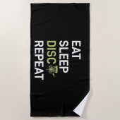 Disc Golf Player | Eat Sleep Disc Golf Repeat ビーチタオル (正面)
