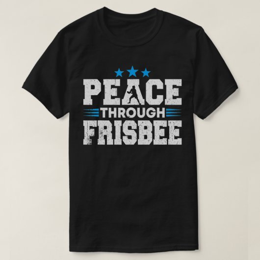 Disc Golf Player Peace through Ultimate Frisbee Pl Tシャツ (デザイン正面)