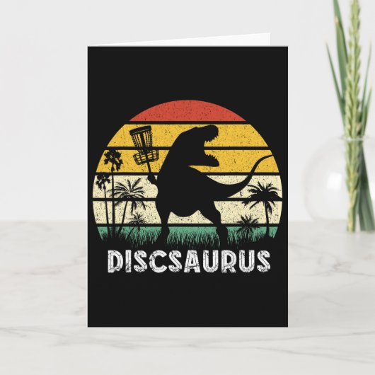 Disc Golf Retro Dinosaur Disc Golf Player Frolf Fl カード (正面)