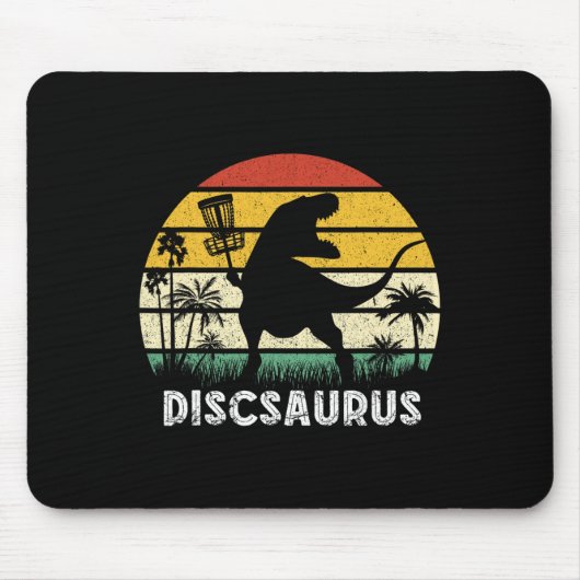 Disc Golf Retro Dinosaur Disc Golf Player Frolf Fl マウスパッド (正面)