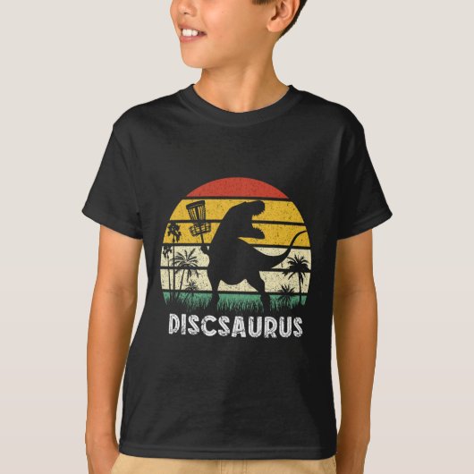 Disc Golf Retro Dinosaur Disc Golf Player Frolf Fl Tシャツ (正面)