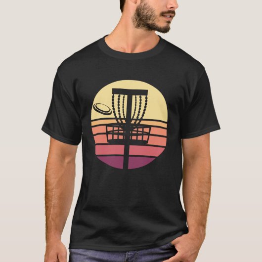 Disc Golf Retro Sunset Tシャツ (正面)