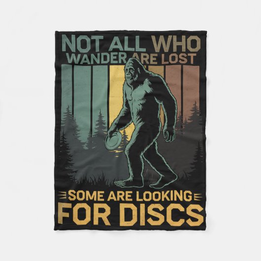 Disc Golf Sasquatch Bigfoot Disc Golfer Funny Disc フリースブランケット (正面)