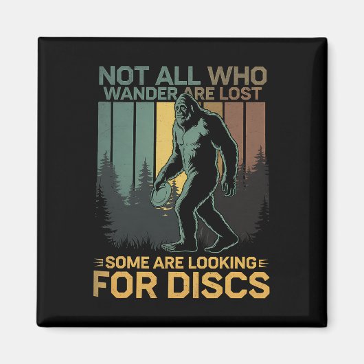 Disc Golf Sasquatch Bigfoot Disc Golfer Funny Disc マグネット (正面)