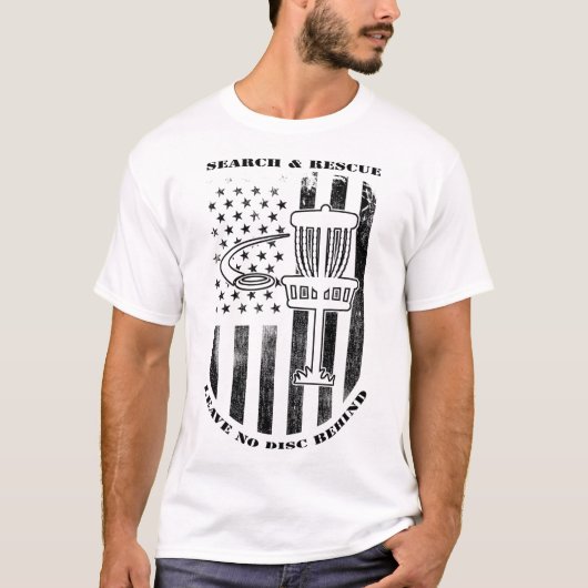 Disc Golf Search And Rescue Leave No Disc Behind B Tシャツ (正面)