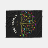 Disc Golf - Stupid Tree Funny Sarastic  フリースブランケット (正面(横))