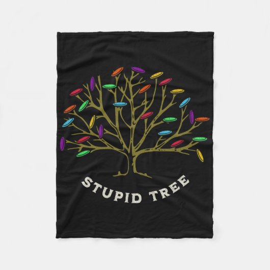 Disc Golf - Stupid Tree Funny Sarastic  フリースブランケット (正面)