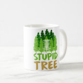 Disc Golf Stupid Trees Retro Frisbee Funny Sports コーヒーマグカップ (正面右)