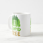 Disc Golf Stupid Trees Retro Frisbee Funny Sports コーヒーマグカップ (正面左)
