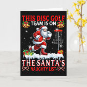Disc Golf Team Is On Santa's Xmas Naughty List Fun カード (黄色い花)