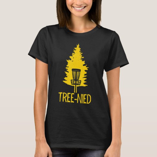 Disc Golf Tree-Nied Funny Hit Trees Retro Disc Gol Tシャツ (正面)