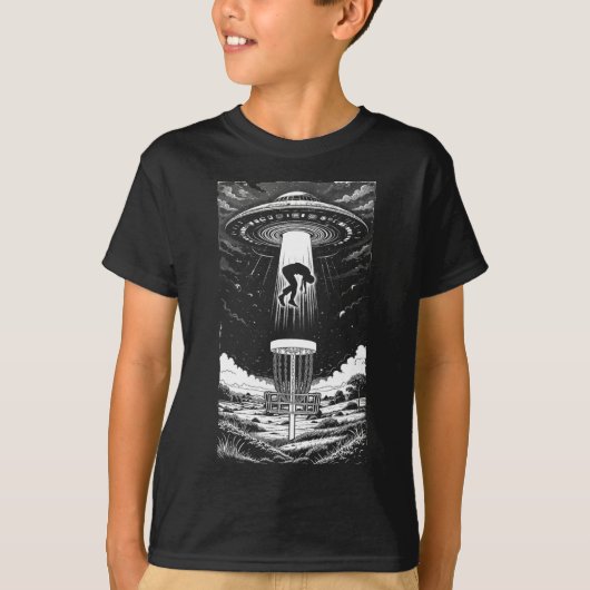 Disc Golf Ufo Funny Flying Saucer Alien Abduction  Tシャツ (正面)