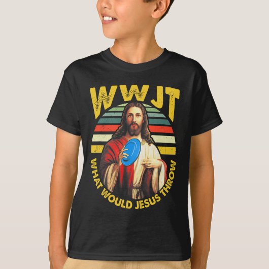 Disc Golf What Would Jesus Throw Frisbee Golf Wwjt Tシャツ (正面)