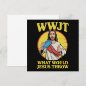 Disc Golf Wwjt What Would Jesus Throw Frisbee  招待状 (正面/裏面)