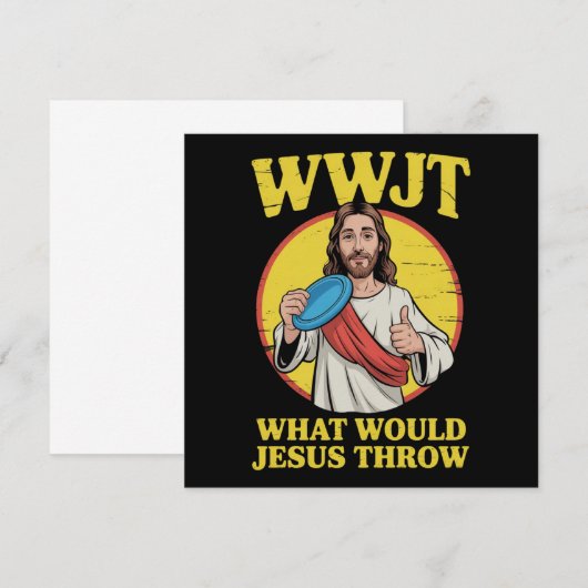 Disc Golf Wwjt What Would Jesus Throw Frisbee  招待状 (正面/裏面)