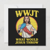 Disc Golf Wwjt What Would Jesus Throw Frisbee  招待状 (正面)