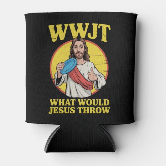 Disc Golf Wwjt What Would Jesus Throw Frisbee  缶クーラー (正面)