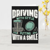 Disc Golfer Driving With Style Disc Golf  カード (黄色い花)