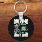 Disc Golfer Driving With Style Disc Golf  キーホルダー (正面)