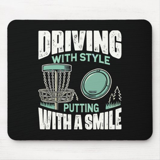 Disc Golfer Driving With Style Disc Golf  マウスパッド (正面)