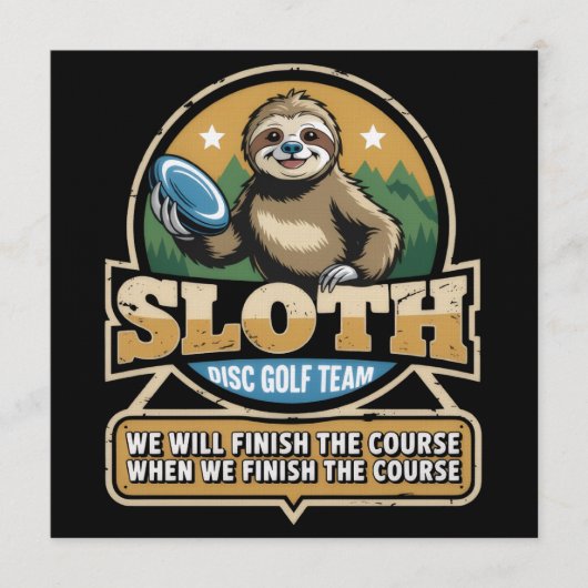 Disc Golfer Funny Sloth Disc Golf Player Golfer 招待状 (正面)