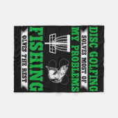 Disc Golfing Solves Most Of My Problems - Disc Gol フリースブランケット (正面(横))