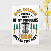 Disc Golfing Solves Most Of My Problems Fishing Fr カード (黄色い花)
