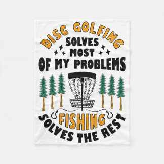 Disc Golfing Solves Most Of My Problems Fishing Fr フリースブランケット