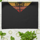 DiscGolf -レトロヴィンテージ目標バスケット キッチンタオル (折り畳み)